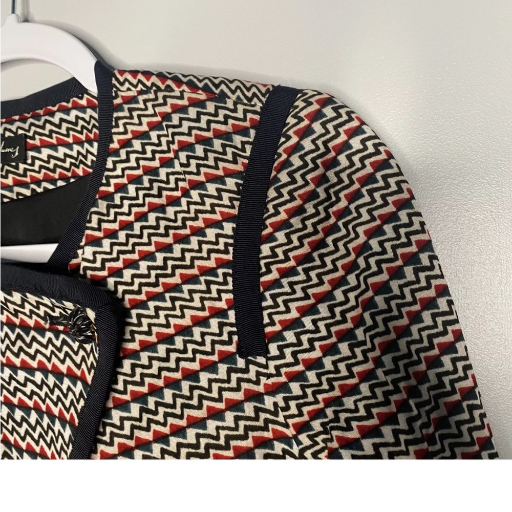NWOT Elizabeth and James Freddie Zig Zag Linen Blend Jacket Sz 8 MSRP $495 - Picture 7 of 10